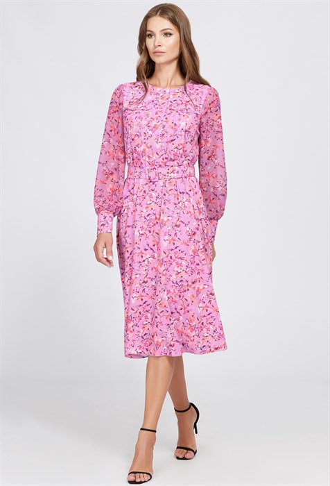 Платье Bazalini 4763 розовый цветы - фото 2165355