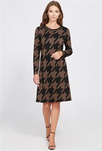 Платье Bazalini 4789 черно-коричневая лапка 0250263566