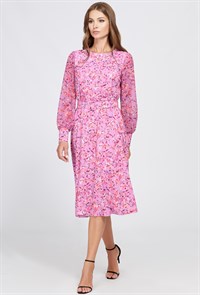 Платье Bazalini 4763 розовый цветы 1296515243