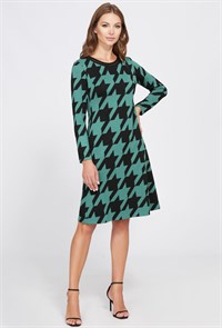 Платье Bazalini 4789 черно-зеленая лапка 0818706687