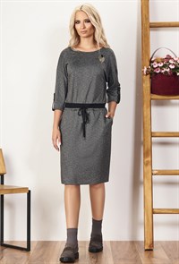 Платье Bazalini 3426 серо-черное 145834333